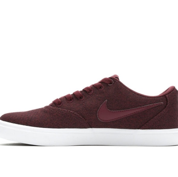 Maroon Nike Solar Check Canvas Prem Skate Shoes - Picture 3 of 7